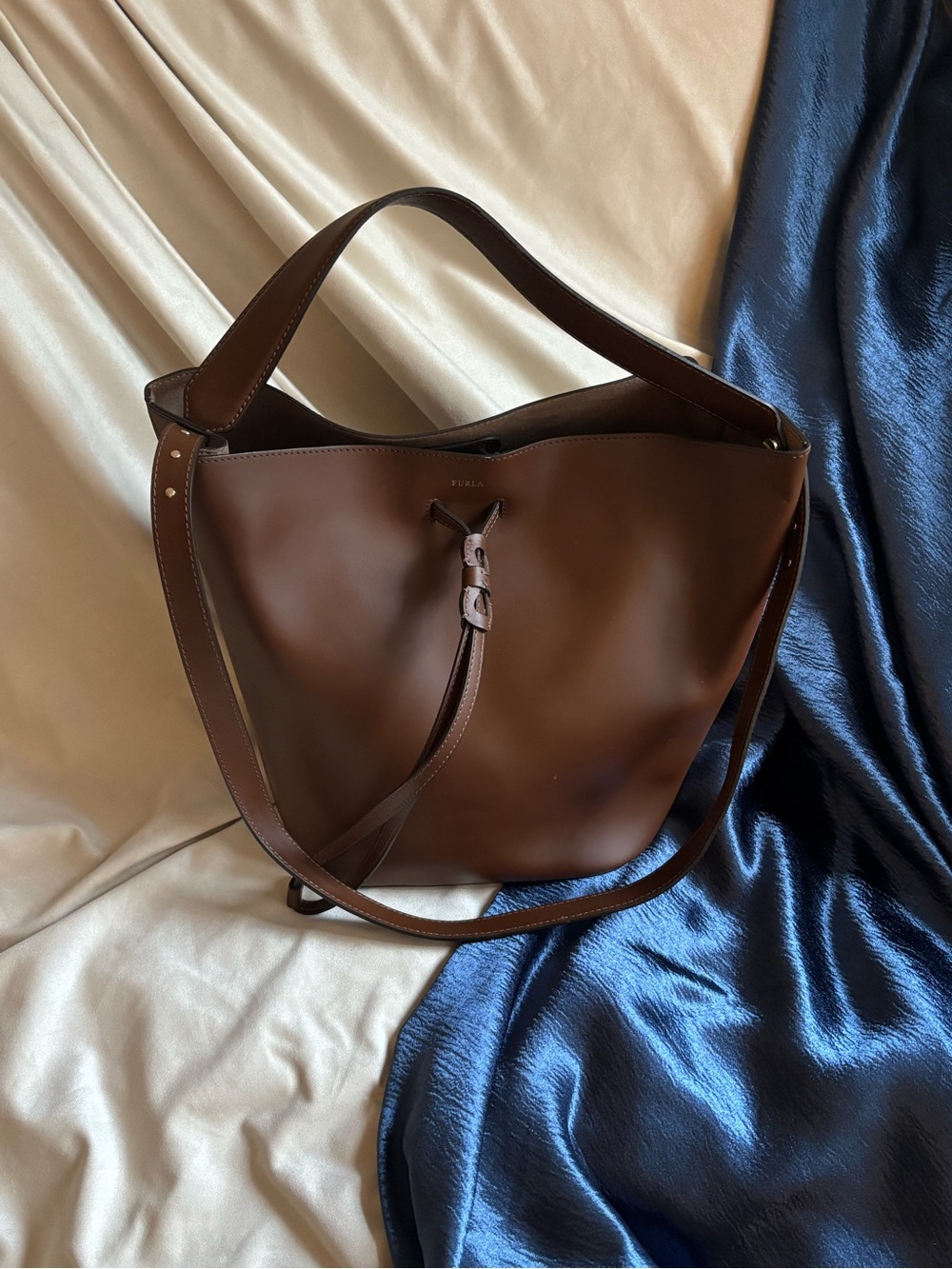 Furla Chocolate Brown Leather Shoulder Hobo